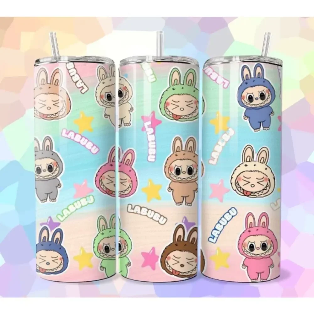 Labubu‎ Pastel Bunny Rainbow 20oz Stainless Steel Insulated Drink Tumbler NEW